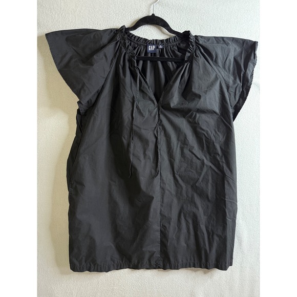 GAP Poplin Dress Women's Extra Large Tunic Ruffle Neck Pockets - Picture 1 of 9